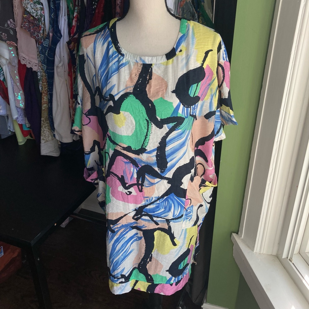 Women's Lili Sidonio Tunic Top Artsy/Abstract Art/Lagen
